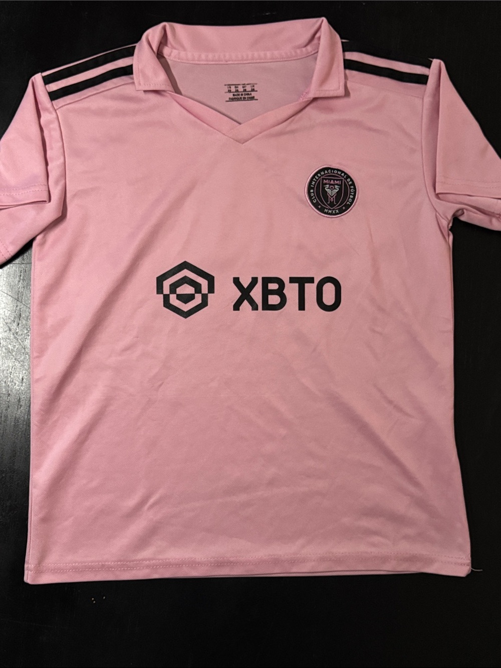 Kids Pink Miami Messi soccer jersey- kids - M